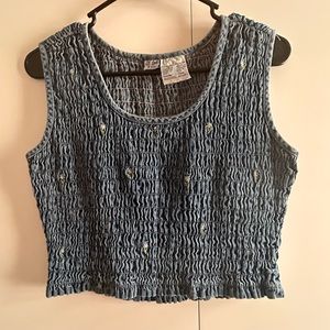 Vintage 90s denim cropped tank